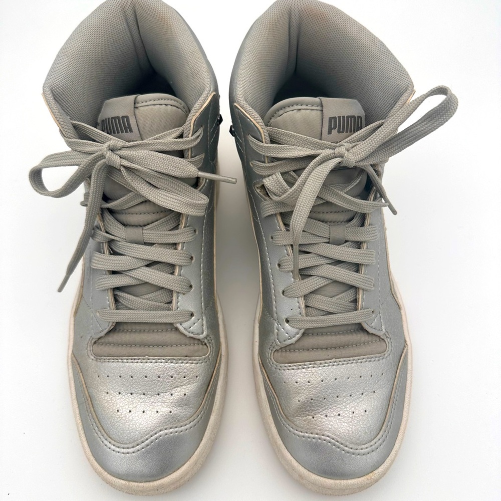 Puma Ralph Sampson Silver high tops women’s 8.5